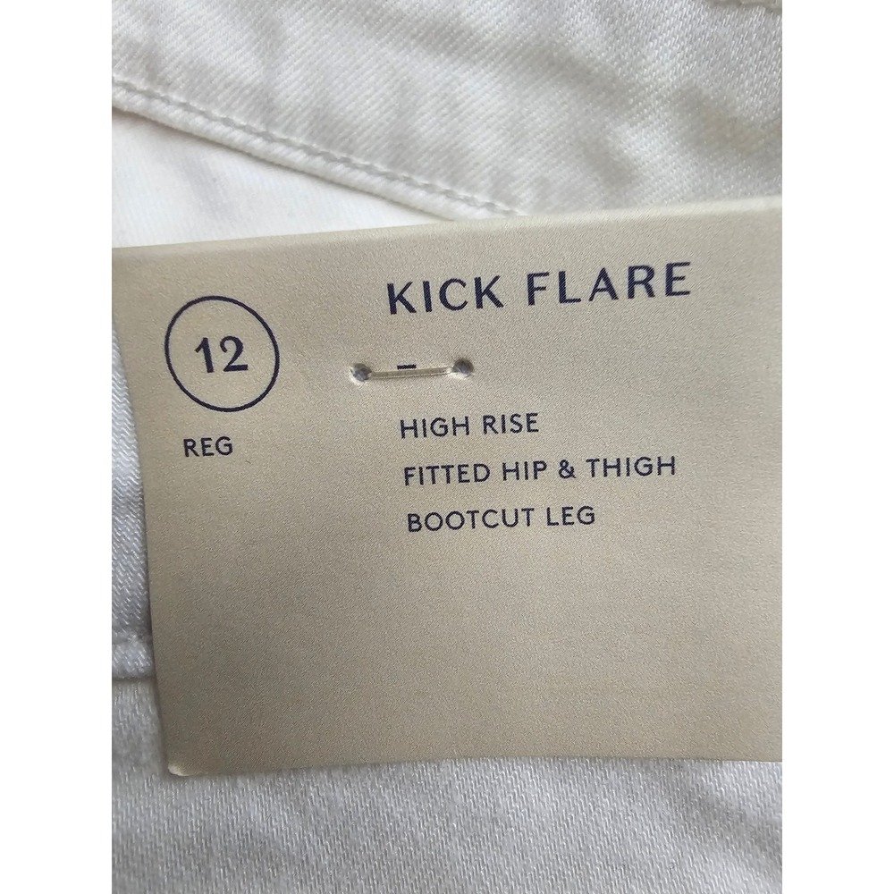 Universal Thread High Rise Kick Flare Jeans White Frayed Hem 12/R 014 05 4728 - Picture 4 of 9
